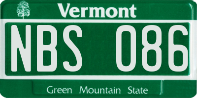 VT license plate NBS086