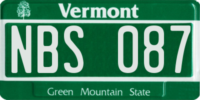 VT license plate NBS087