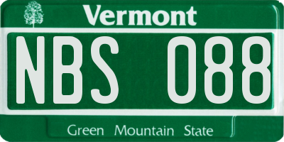 VT license plate NBS088