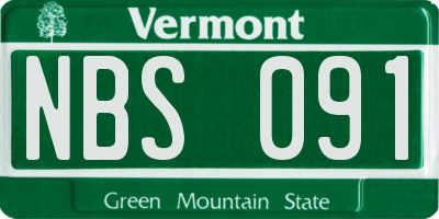 VT license plate NBS091