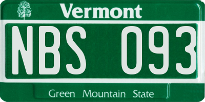 VT license plate NBS093