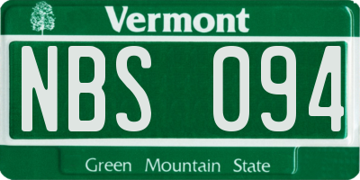 VT license plate NBS094