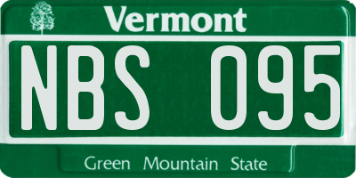 VT license plate NBS095
