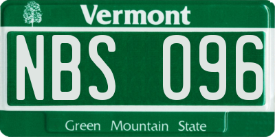 VT license plate NBS096