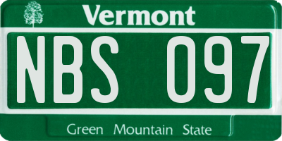 VT license plate NBS097