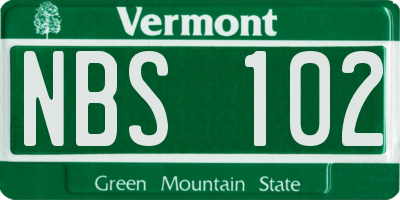 VT license plate NBS102