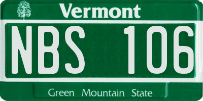 VT license plate NBS106