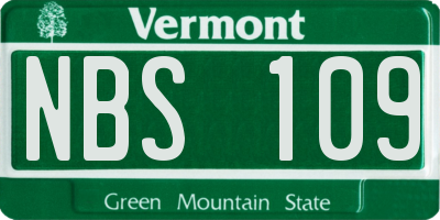 VT license plate NBS109