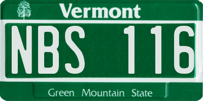 VT license plate NBS116