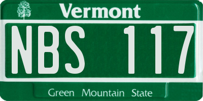VT license plate NBS117