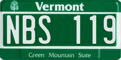 VT license plate NBS119