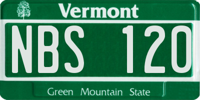 VT license plate NBS120