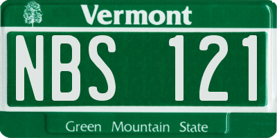 VT license plate NBS121
