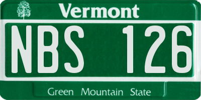 VT license plate NBS126