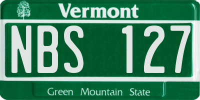 VT license plate NBS127