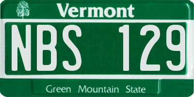 VT license plate NBS129