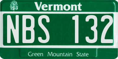 VT license plate NBS132