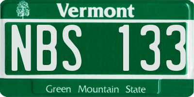 VT license plate NBS133