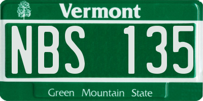 VT license plate NBS135