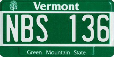 VT license plate NBS136