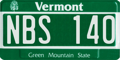 VT license plate NBS140