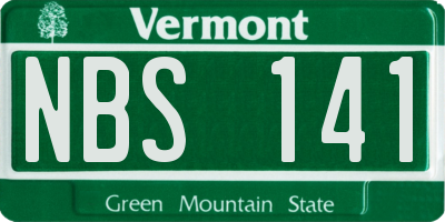 VT license plate NBS141
