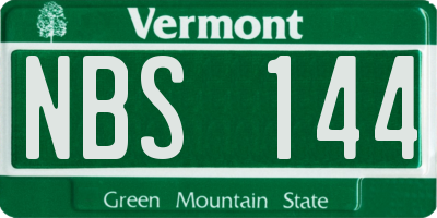 VT license plate NBS144