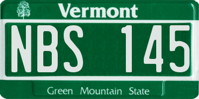 VT license plate NBS145