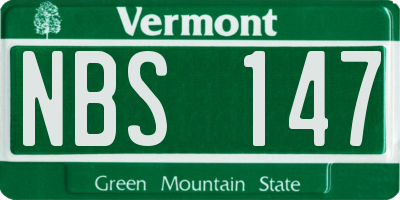 VT license plate NBS147