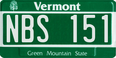 VT license plate NBS151