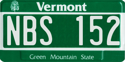 VT license plate NBS152