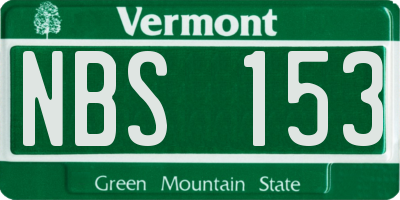 VT license plate NBS153