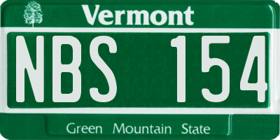 VT license plate NBS154