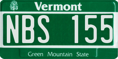 VT license plate NBS155