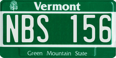 VT license plate NBS156