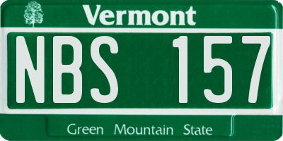 VT license plate NBS157