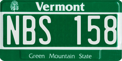 VT license plate NBS158