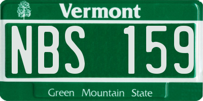 VT license plate NBS159