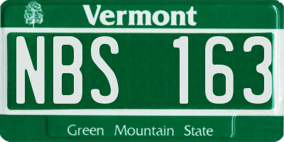 VT license plate NBS163