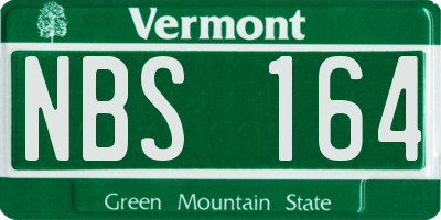 VT license plate NBS164