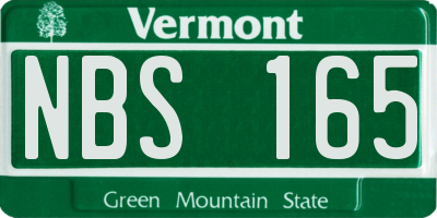 VT license plate NBS165