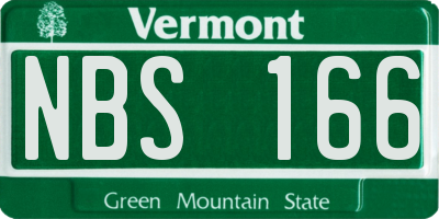 VT license plate NBS166