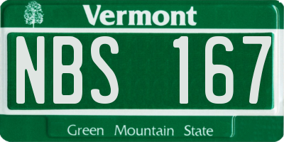 VT license plate NBS167