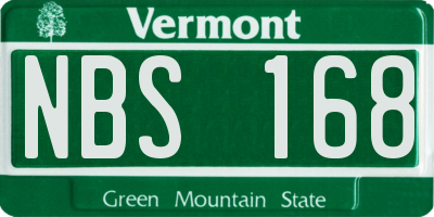 VT license plate NBS168