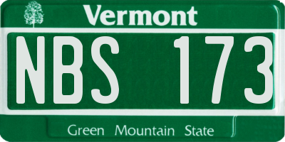 VT license plate NBS173