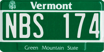 VT license plate NBS174