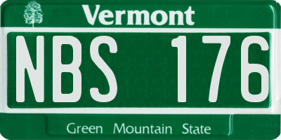 VT license plate NBS176