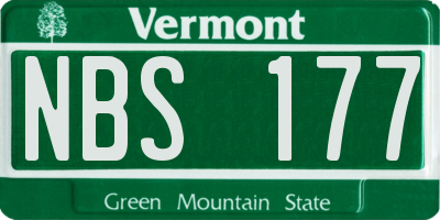 VT license plate NBS177