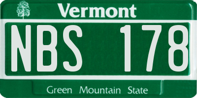 VT license plate NBS178