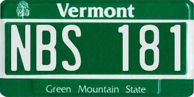 VT license plate NBS181
